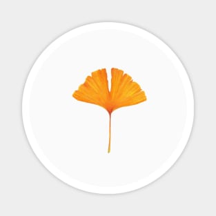 Golden Yellow Ginkgo Leaf Magnet